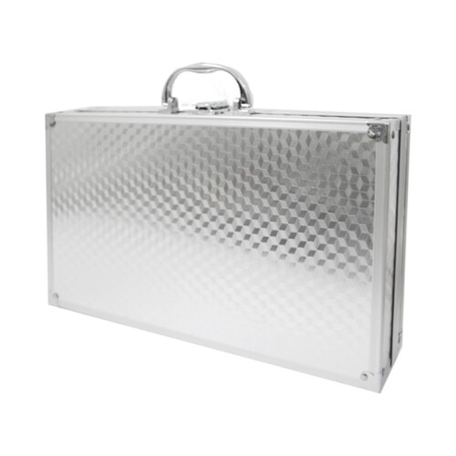 Caja de herramientas portátil de aluminio para micrófonos e instrumentos. 1