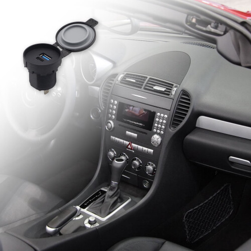 Car Phone Charging Socket 12-24V Dual USB Port Waterproof 1