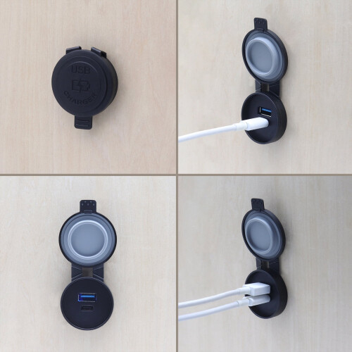 Car Phone Charging Socket 12-24V Dual USB Port Waterproof 2