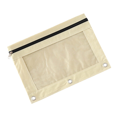 3-Ring Binder Pouch Transparent Zipper Large Capacity 1