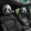 Capa universal para encosto de cabeça de carro com estampa divertida e tecido elástico. 2