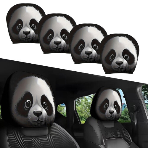 Capa universal para encosto de cabeça de carro com estampa divertida e tecido elástico. 2