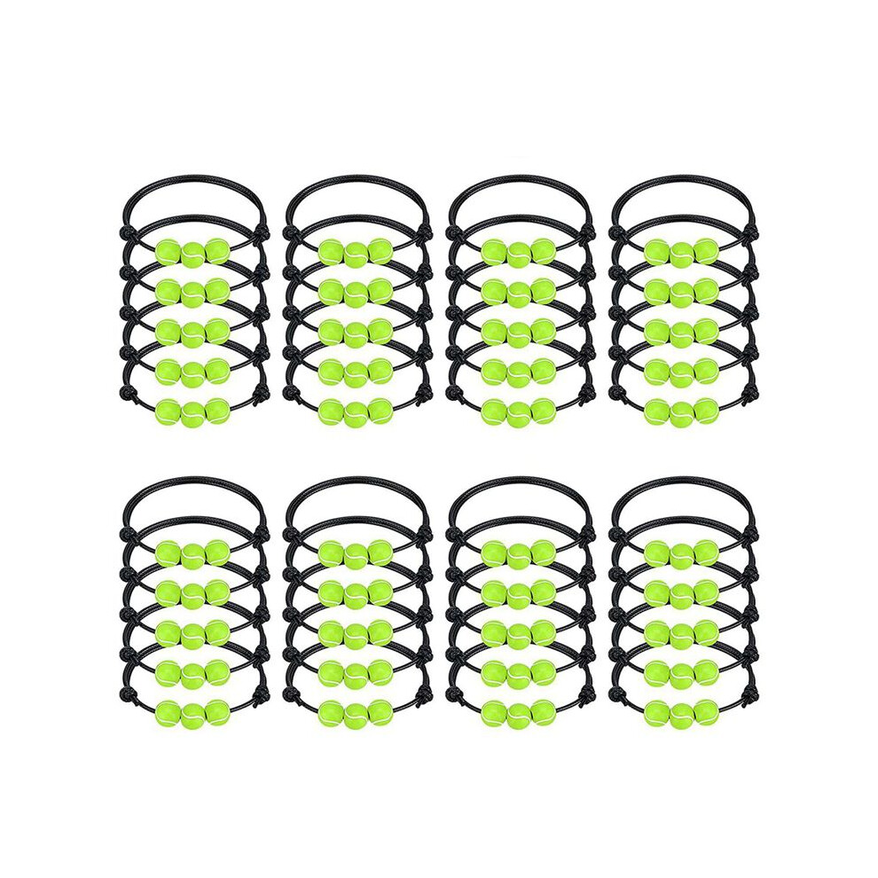 40 Pcs Tennis Charm Bracelets Tennis Tennis Beads Adjustable Wristbands Inspirational Sport Bracelet For Teens 6031087077009