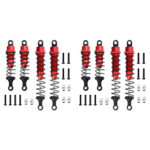 4x Metal Oil Filled Front&Rear for 1/12 12428 12423 RC Car Crawler Upgrad Part,Red
