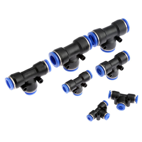 Plast T-forbindelse pneumatisk fitting 5 stk. PE4-16mm 2