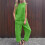 Women's Cotton Tracksuit Set Solid Sleeveless Top and 2