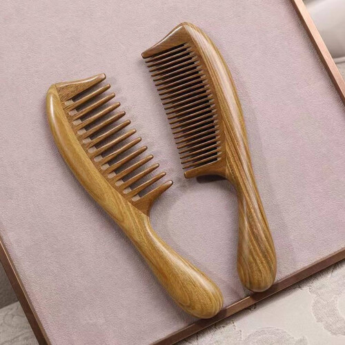 Peine de madera de sándalo de dientes anchos, estilo 3 1