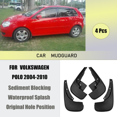 Φτερά Volkswagen Polo2004–2010Μαύρα 4 τεμαχίων 1