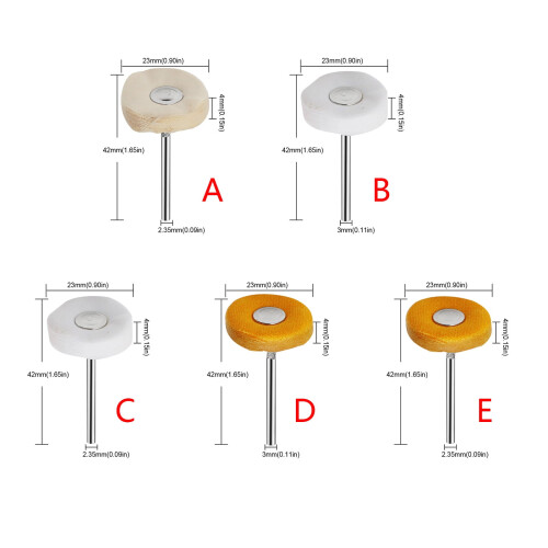 Cloth Felt Grinding Wheel for Drill 3mm Shank 5 pcs 1