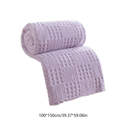 Polyester Waffle Jacquard Blanket Purple 100x150cm 2