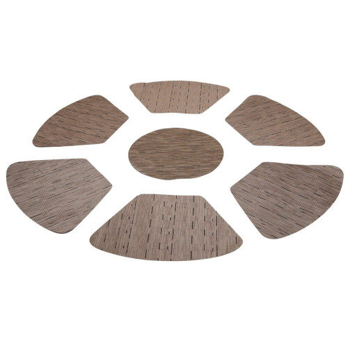 Geweven vinyl placemats, antislip, warmte-isolerend, bruin14 1
