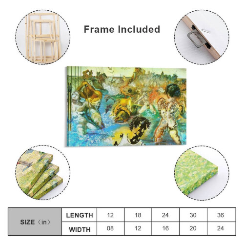 Impressão artística de Salvador Dalí representando a pesca de atum, 20x30 cm (8x12 polegadas) 1