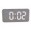 LED Mirror Clock Grey Desktop Set with Stable Base 5
