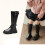 Toddler Knee-High Leather Boots Soft Sole Black Size 9-9.5 4