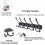 Wall Mounted Coat Rack Black with 5 Hooks 2