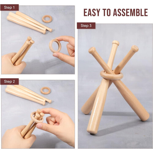 Baseball Display Stand Wooden Holder for Tables 2
