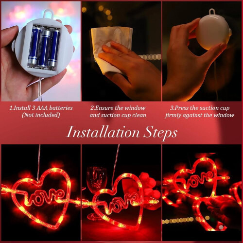 Luci decorative a LED a forma di cuore con timer per interni. 2