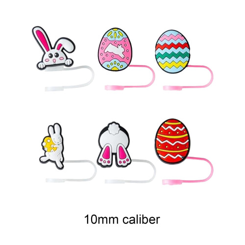Reusable Straw Covers 10mm Set with Cute Toppers 2