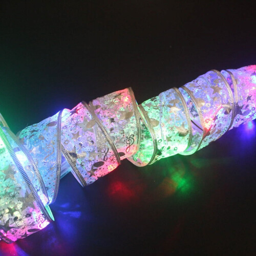 Christmas Ribbon Lights Copper Wire Battery Powered 2m 1