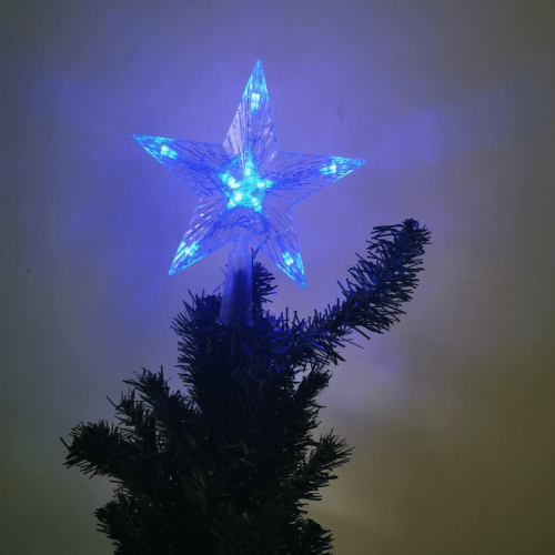 3D Lighted Christmas Tree Topper Star USB Powered Gold 1