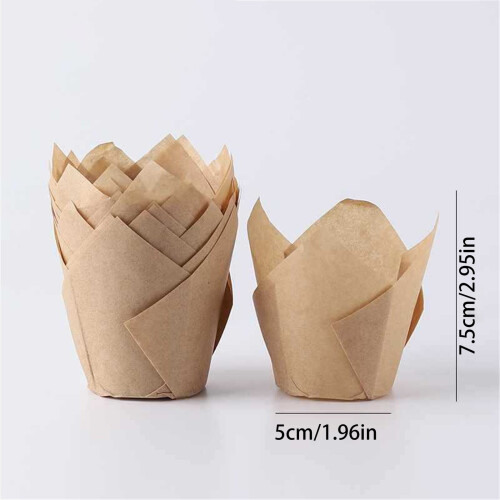 Brown Tulip Cupcake Liners Greaseproof 200 pcs 1