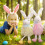 Easter Bunny Plush Decor Rabbit with Flower Basket 17.3 inch 8