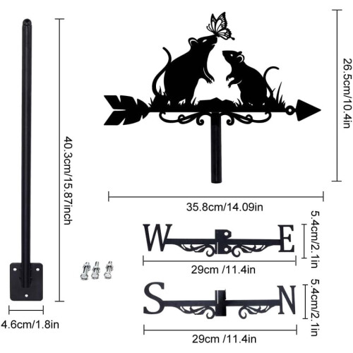 Δείκτης κατεύθυνσης ανέμου από σίδερο Weathervane 265x358mm 1