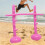 Inflatable high jump bar game prop pink 8