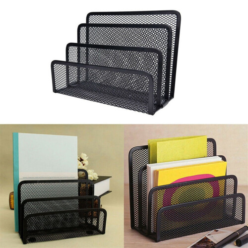 Schreibtisch-Organizer mit Netzfächern, Schwarz, 6er-Pack 1