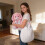 Pink Bunny Plush Bag with Mini Bunny Dolls Set 4
