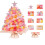 Conjunto de mini árvore de Natal com luzes LED e enfeites de estrela. 3