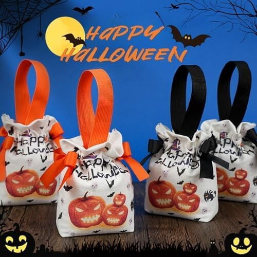 Halloween-karkkipussi, kangaskassi, kurpitsa, lapsille, 2 kpl 1