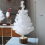Mini White Christmas Tree with Wooden Base 30 cm 4