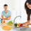 Fruit Cleaning Bowl with Strainer Yellow 1pc 2