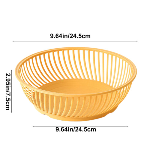 Fruit Cleaning Bowl with Strainer Yellow 1pc 2