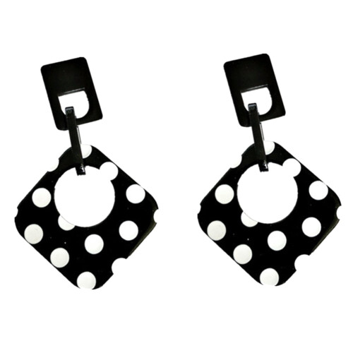 Orecchini pendenti da donna a pois, rombi cavi e geometrici 1