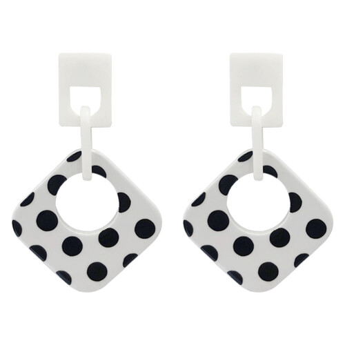 Orecchini pendenti da donna a pois, rombi cavi e geometrici 2