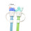 Pink Silicone Straw Lids Cartoon Design 2 pcs 5