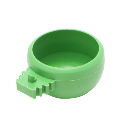 Bird Plastics feeding bowl with handle for parrot cages 1