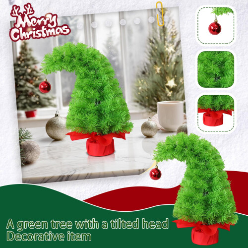 Green Artificial Christmas Tree Desktop Decor with Cloth 1
