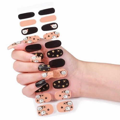 Αυτοκόλλητα νυχιών Halloween ημι-σκληρυμένα gel wraps για γυναίκες 1