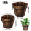 Maceteros rústicos de barril de whisky de madera para interior y exterior. 4
