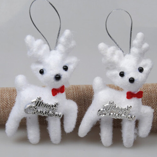 Christmas ornaments white fawn foam 6-pack 1