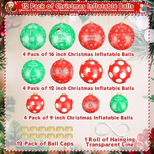 Décorations de Noël gonflables géantes (lot de 12) 1