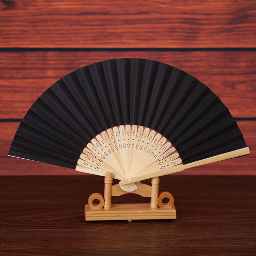 Hand Fan Silk Lace Folding Fan Solid Color 2