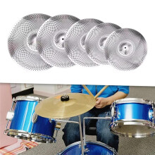 5 Pieces 14" Hi Hat+16" Crash+18'" Rash+20"Ride Quiet Cymbals Practice Set Low Volume Cymbal Pack for Rehearsal Room