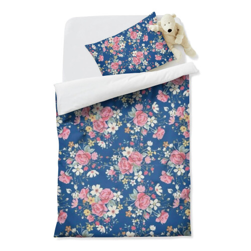 Parure de lit simple Blue Pioneer Flower 1