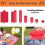 Waterproof Picnic Blanket Red 79x79 Inch 4