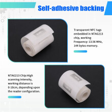 100 PCS NFC Tags Sticker with NTAG213 Chip Blank NFC Stickers Adhesive Labels RFID Tags Rewritable 144 Bytes Memory