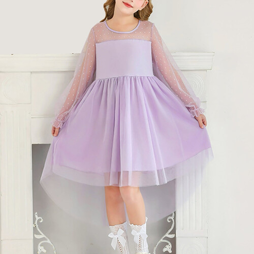 Robe de princesse violette pour filles de 4 à 6 ans 1